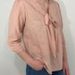 PEACHES AND CREAM TIE FRONT BLOUSE - PEACH