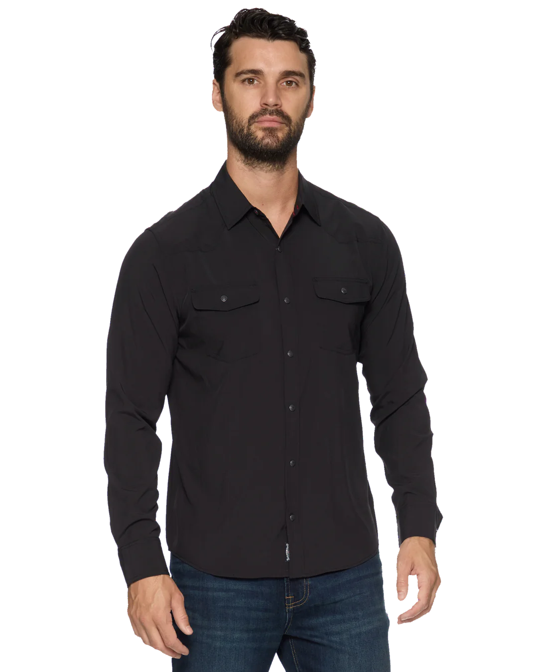 LONGMONT PERFORMANCE WESTERN SHIRT - BLACK