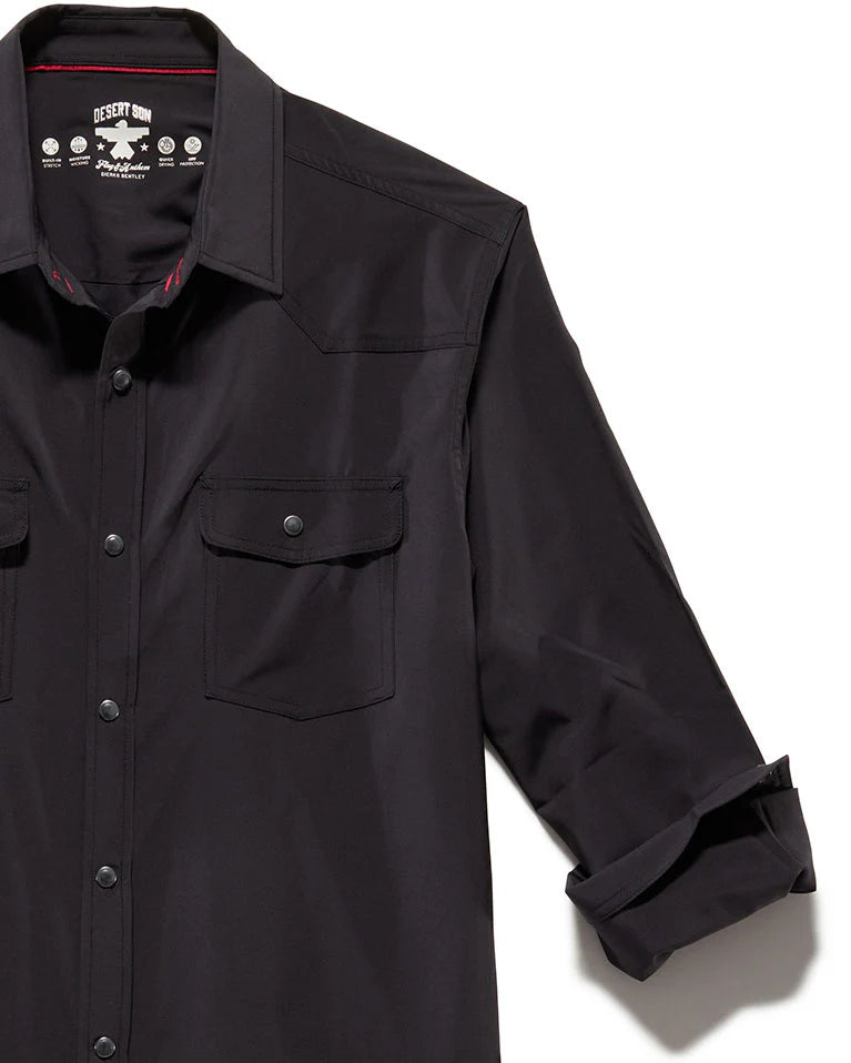 LONGMONT PERFORMANCE WESTERN SHIRT - BLACK