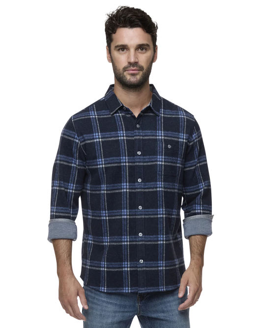 SELLERS FLANNEL BUTTON DOWN - NAVY COMBO