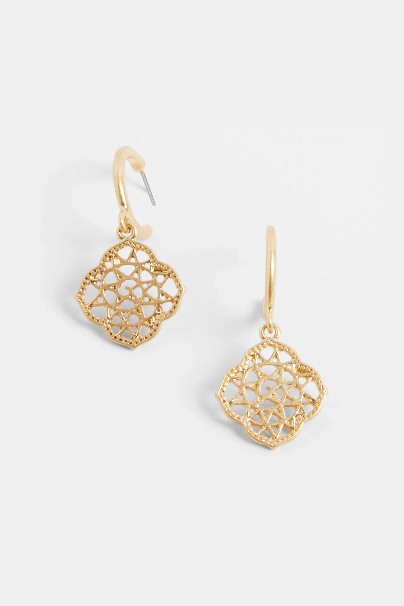 HOOP MEDALLION EARRINGS - GOLD