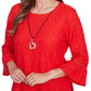 SOLID HEART TEXTURED TOP - RED