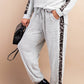 ANIMAL PRINT JOGGER SWEATPANT - HEATHER GREY