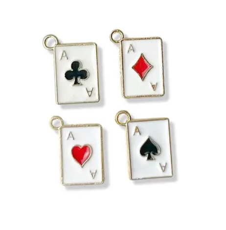 POKER CARD CHARM - GOLD