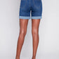 CHARLIE B CUFFED HEM DENIM SHORT - INDIGO