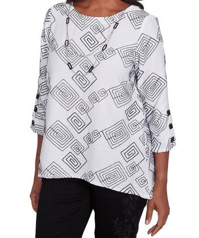 WILD AT HEART GEOMETRIC TOP - BLACK/WHITE