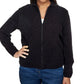 ZIP FRONT CHENILLE CARDIGAN - BLACK