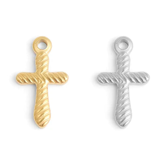 TEXTURED CROSS CHARM