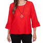 SOLID HEART TEXTURED TOP - RED