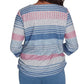 RUCHED STRIPED TOP - BLUE MULTI