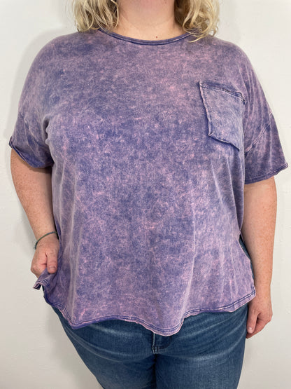 MINERAL WASH HI-LO TEE - CURVY