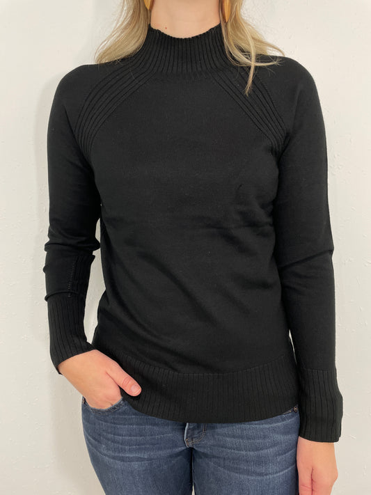 TRIBAL SOLID MOCK NECK SWEATER