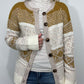 AZTEC KNIT BUTTON DOWN CARDIGAN - BROWN/TAUPE