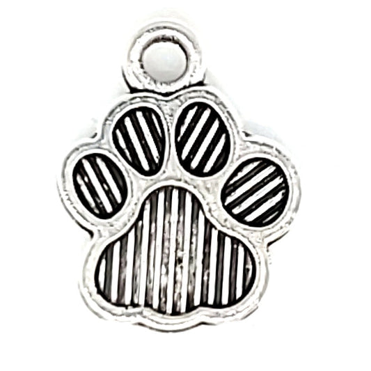 SILVER PAW PRINT CHARM