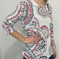 SOUTHERN LADY KALEIDOSCOPE PRNT TOP - WHITE/RED/NAVY
