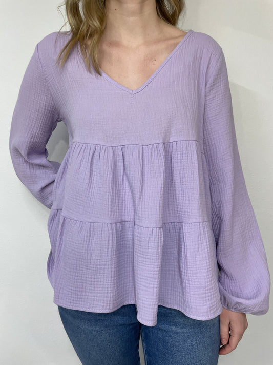 LAVENDAR LOVE GAUZE TOP