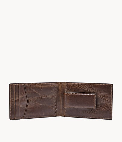 Men's Chocolate Brown Leather Fossil Wallet