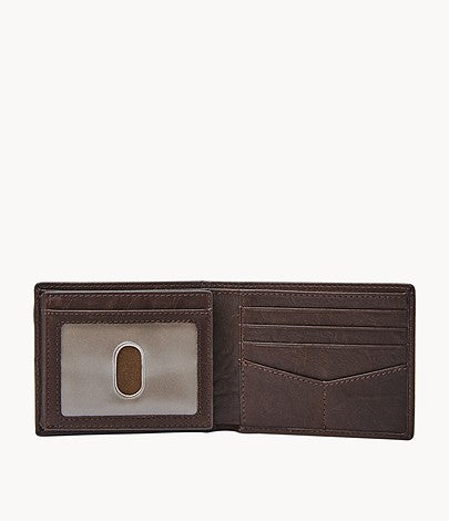 FOSSIL BIFOLD WITH FLIP ID WALLET - BROWN