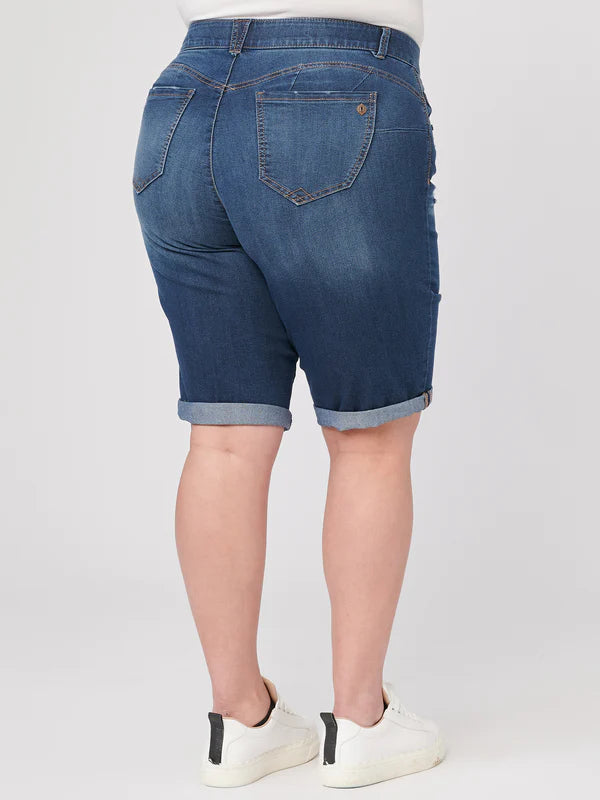 DEMOCRACY BERMUDA SHORT - BLUE - CURVY